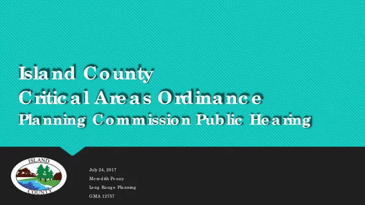 island county cr itic al ar e as or dinanc e