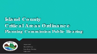 Island County  Cr  itic al Ar  e as Or  dinanc e  Planning Commission Public  He ar  ing  July 24,