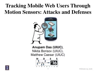 Motion Sensors: Attacks and Defenses Anupam Das (UIUC) ,  Nikita Borisov (UIUC),  Matthew Caesar