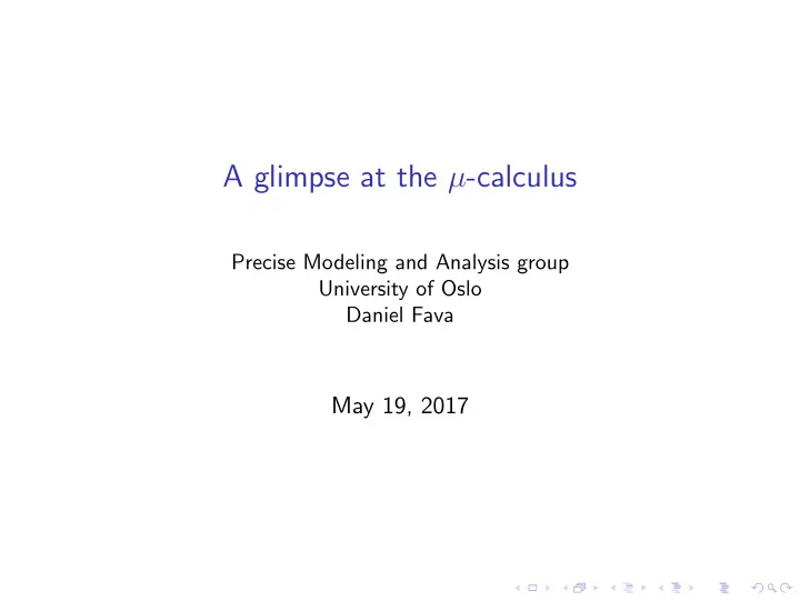a glimpse at the calculus