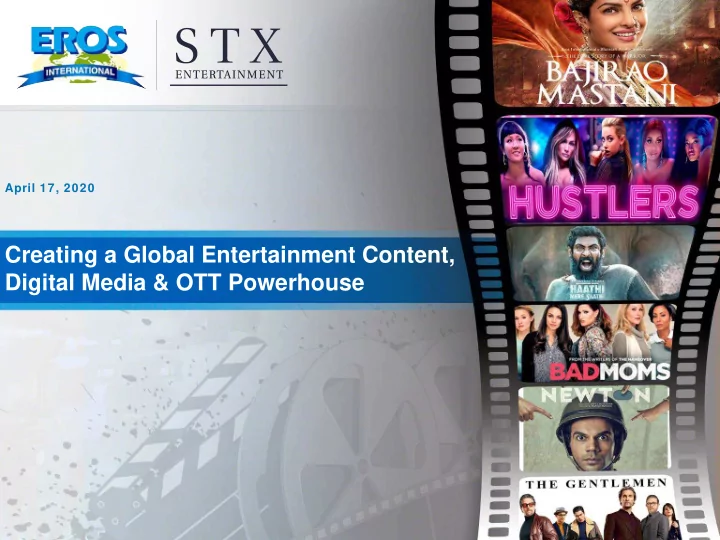 creating a global entertainment content digital media amp