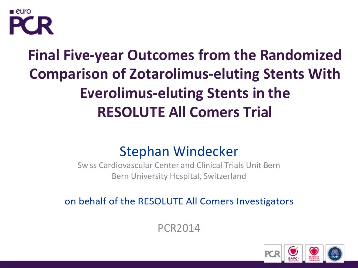 final five year outcomes from the randomized comparison