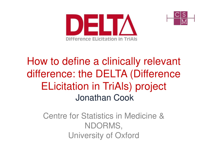 how to define a clinically relevant difference the delta