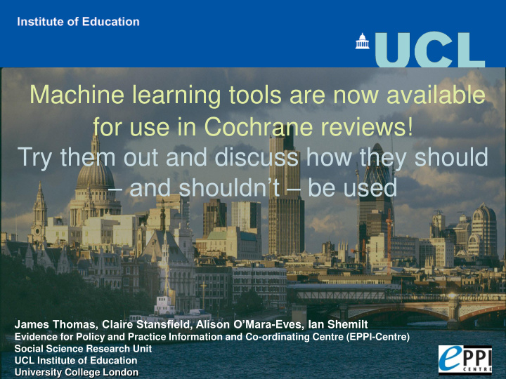 machine learning tools are now available
