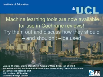 Machine learning tools are now available  for use in Cochrane reviews!  Try them out and discuss
