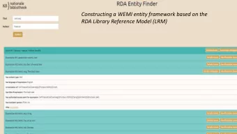 Constructing a WEMI entity framework based on the  RDA Library Reference Model (LRM)  Dataset