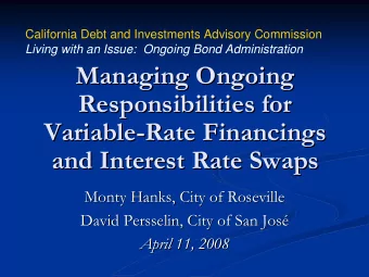 Managing Ongoing  Managing Ongoing  Responsibilities for  Responsibilities for  Variable-  -Rate