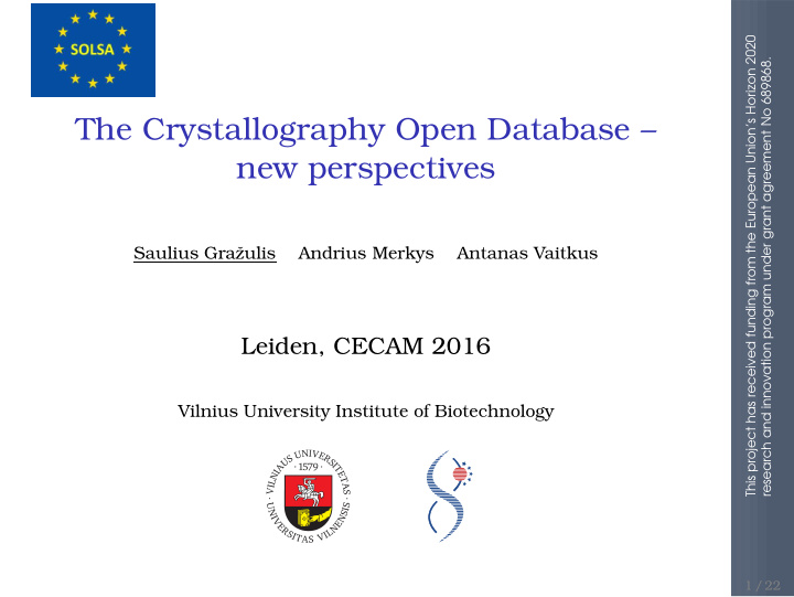 the crystallography open database new perspectives