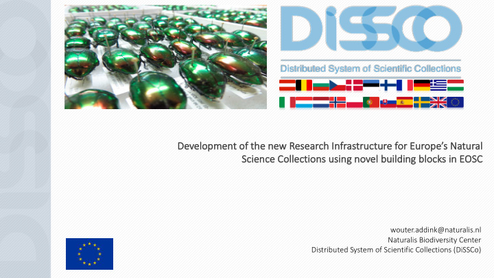 de develop opment of of the new research infrastructure