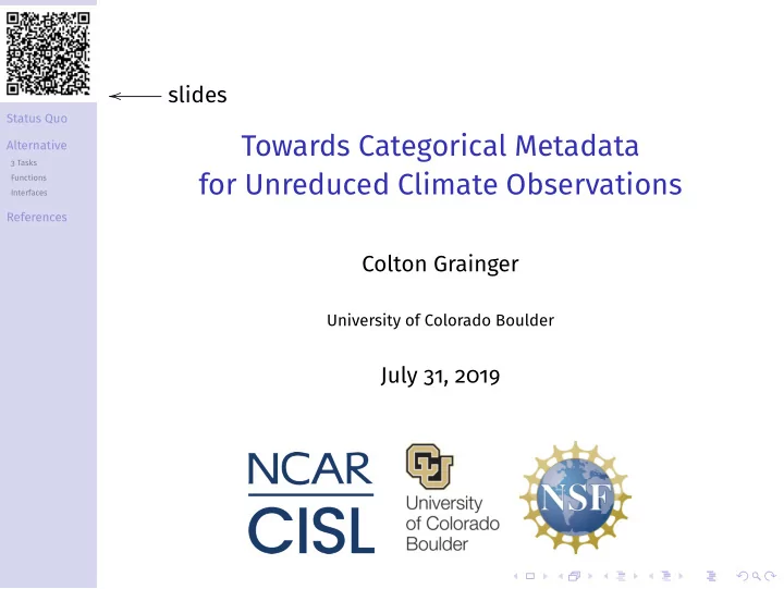 towards categorical metadata