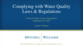 Complying with Water Quality  Laws &amp; Regulations  Arkansas Water Laws &amp; Regulations