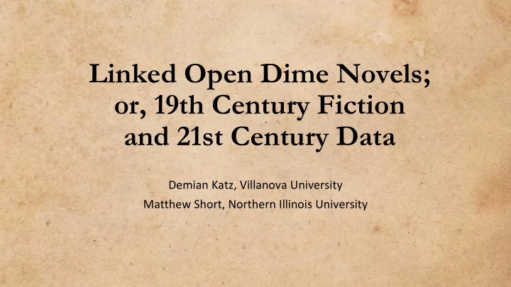 or 19th century fiction