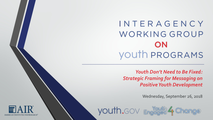 youth don t need to be fixed strategic framing for