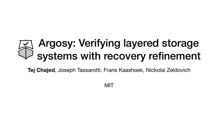 argosy verifying layered storage systems with recovery
