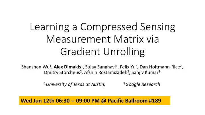 learning a compressed sensing measurement matrix via