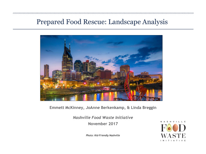 prepared food rescue landscape analysis