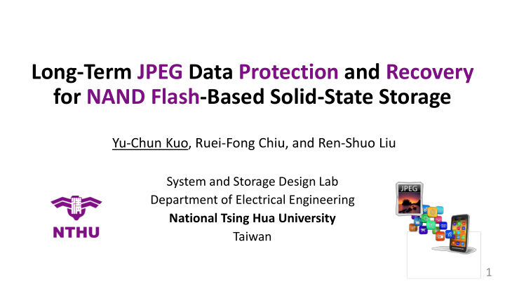 long term jpeg data protection and recovery for nand