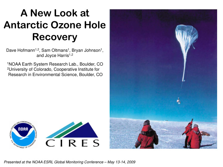 a new look at antarctic ozone hole recovery