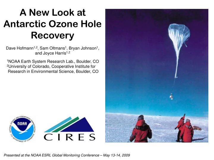 a new look at antarctic ozone hole recovery