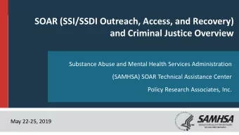and Criminal Justice Overview  Substance Abuse and Mental Health Services Administration  (SAMHSA)