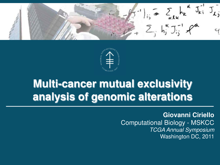 multi cancer mutual exclusivity analysis of genomic