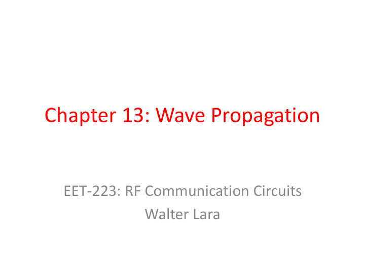 chapter 13 wave propagation