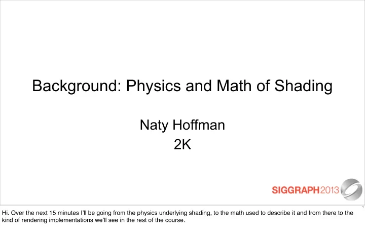 background physics and math of shading