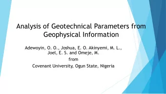 Geophysical Information  Adewoyin, O. O., Joshua, E. O. Akinyemi, M. L.,  Joel, E. S. and Omeje, M.