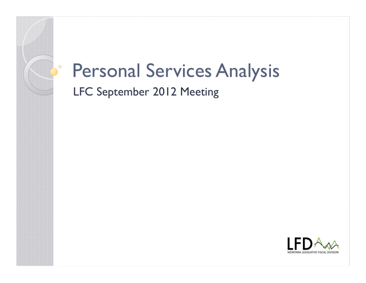 personal services analysis