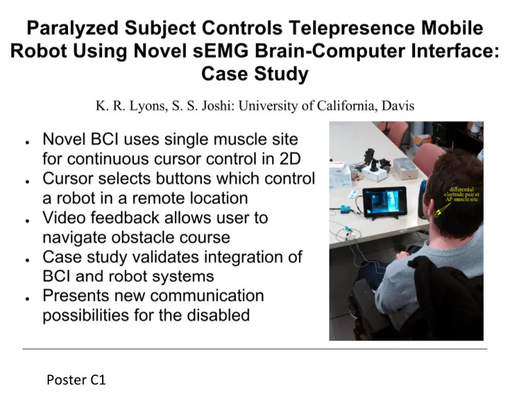 poster c1 brain computer interface based robotic