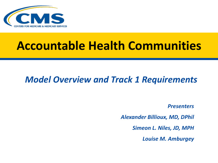 accountable health communities