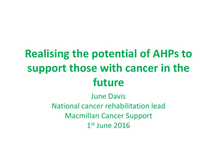 support those with cancer in the