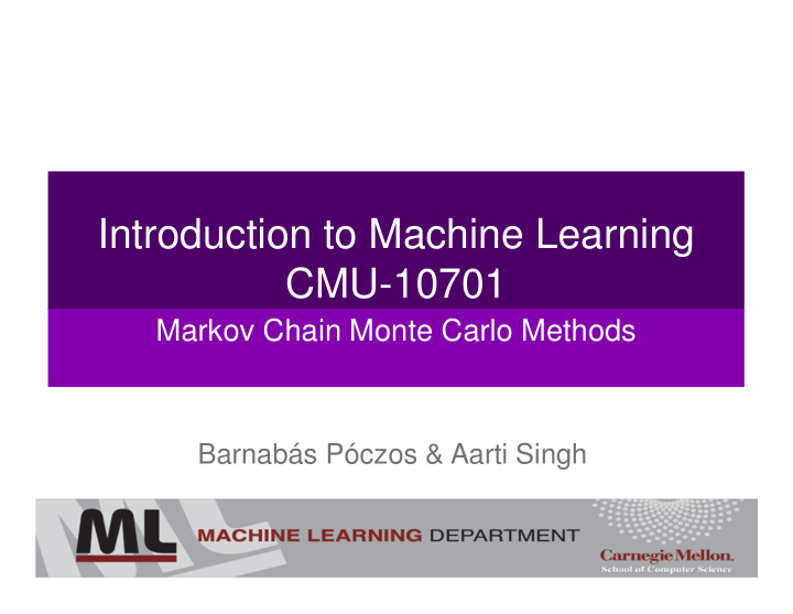 introduction to machine learning cmu 10701