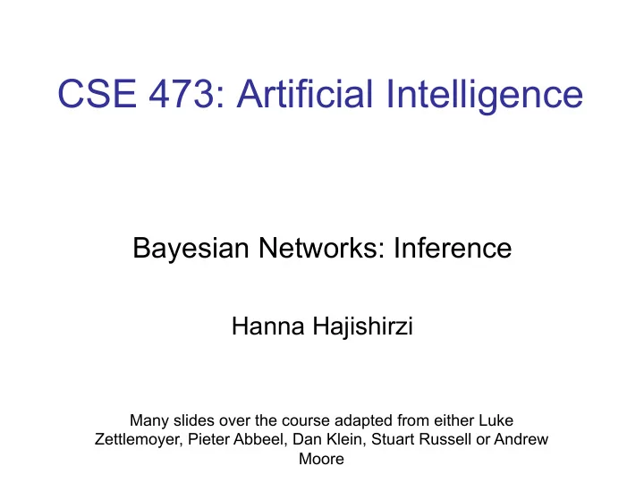 cse 473 artificial intelligence