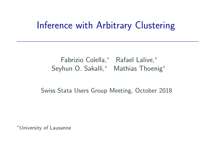 inference with arbitrary clustering