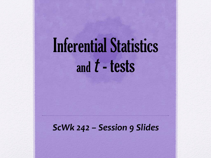 inferential statistics