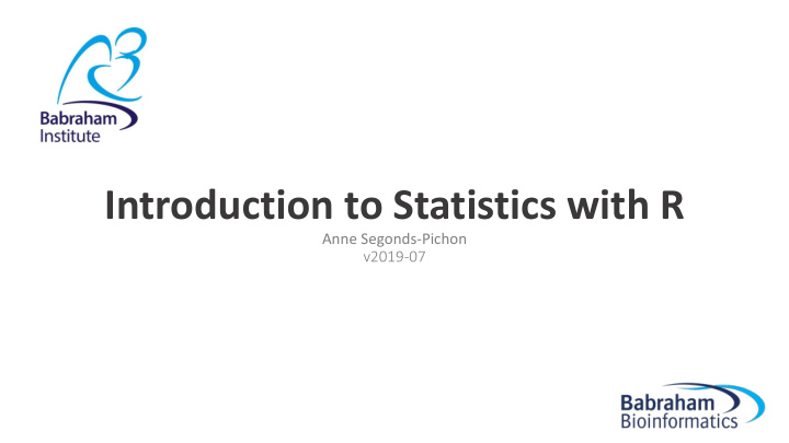 introduction to statistics with r