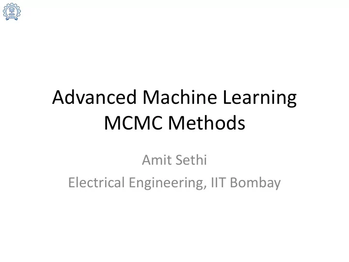 advanced machine learning