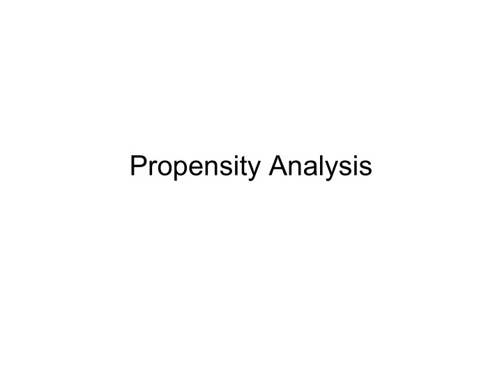 propensity analysis major depressive disorder