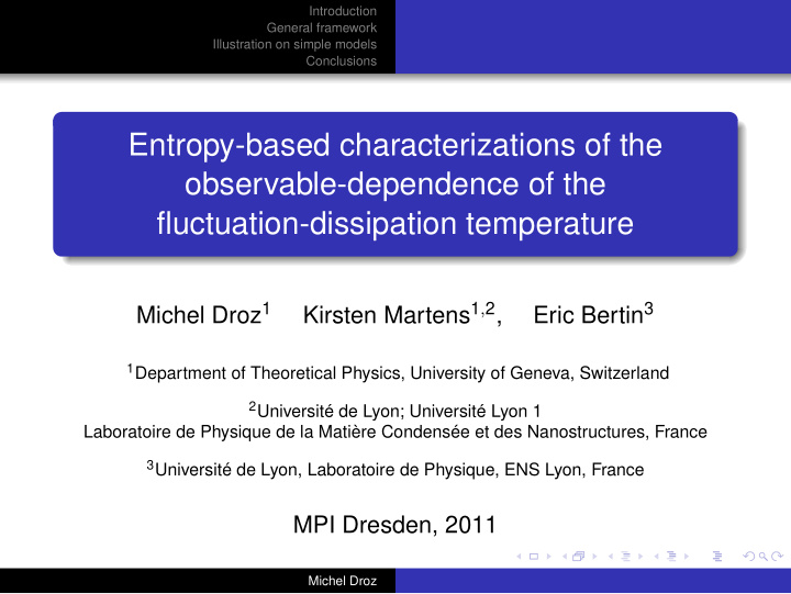 entropy based characterizations of the observable