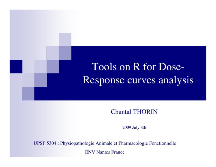 tools on r for dose response curves analysis