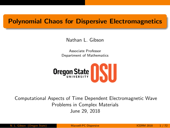 polynomial chaos for dispersive electromagnetics
