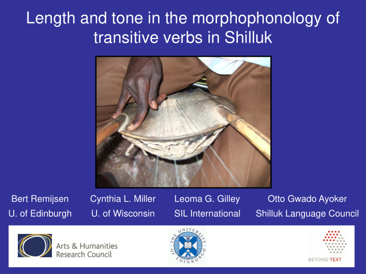 length and tone in the morphophonology of transitive