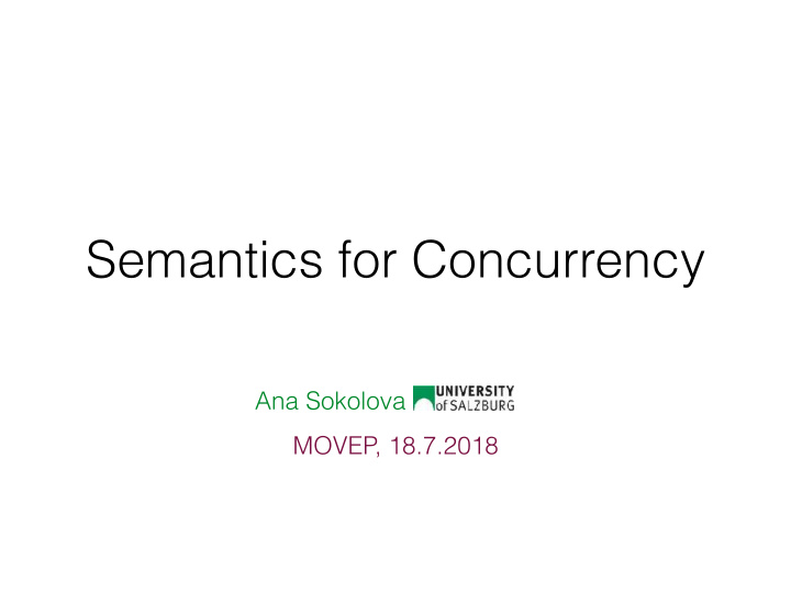 semantics for concurrency