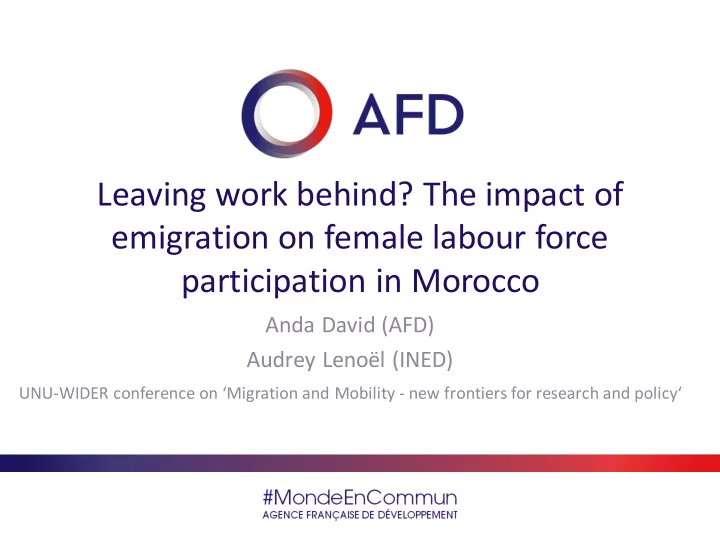 leaving work behind the impact of emigration on female