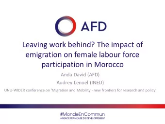 Leaving work behind? The impact of  emigration on female labour force  participation in Morocco