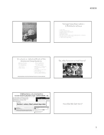 4/19/15    Addressing  individual  roots  will  have  limited  impact  if