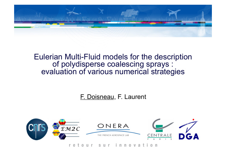 eulerian multi fluid models for the description of