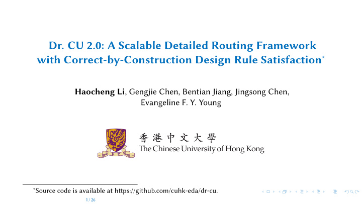 dr cu 2 0 a scalable detailed routing framework
