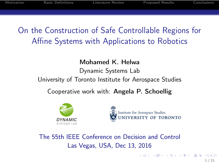 on the construction of safe controllable regions for